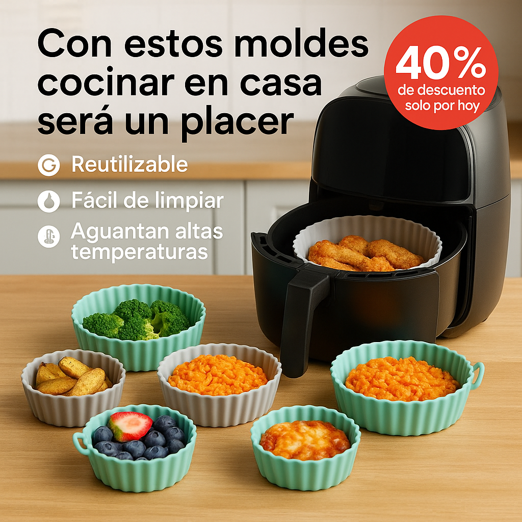 Pack 6 Moldes Silicona Air Fryer